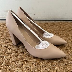 Marc Fisher Nude Block Heel Pumps